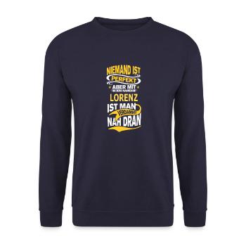 LORENZ - Unisex Pullover - Navy - Vorne - Alina (178cm) & Michal (187cm)