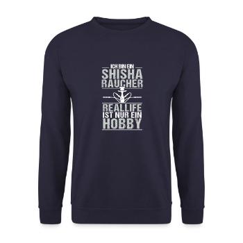 Bin ein Shisha Raucher - Unisex Pullover - Navy - Vorne - Alina (178cm) & Michal (187cm)
