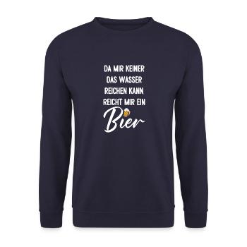 Since no one can give me the water beer - Unisex Sweatshirt - navy - Front - Alina (178cm) & Michal (187cm)