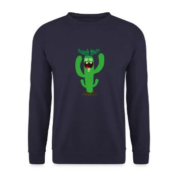 kaktus touch me - Unisex Pullover - Navy - Vorne - Alina (178cm) & Michal (187cm)