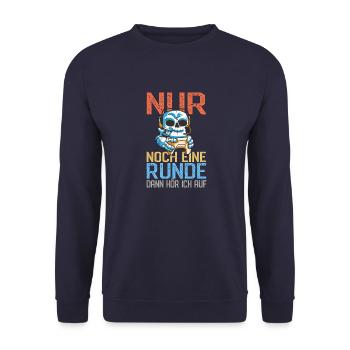Lustiges Gaming Skelett Streaming Computerspiele - Unisex Pullover - Navy - Vorne - Alina (178cm) & Michal (187cm)
