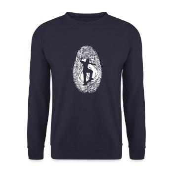 Skateboarder Skateboard Skater - Unisex Sweatshirt - navy - Front - Alina (178cm) & Michal (187cm)