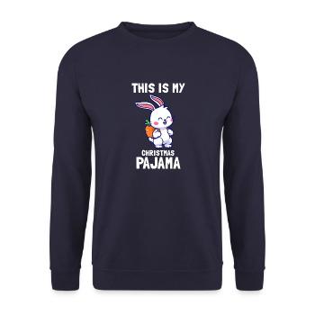 this is my Christmas Pajama - Unisex Pullover - Navy - Vorne - Alina (178cm) & Michal (187cm)