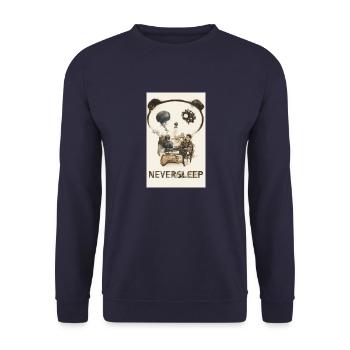 Panda Steampunk - Unisex Sweatshirt - navy - Front - Alina (178cm) & Michal (187cm)