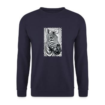 Psychedelisches Zebra - Unisex Pullover - Navy - Vorne - Alina (178cm) & Michal (187cm)