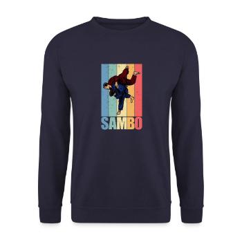 Sambo Arts Martiaux Russie URSS Costume de sport - Sweat-shirt Unisexe - marine - Devant - Alina (178cm) & Michal (187cm)