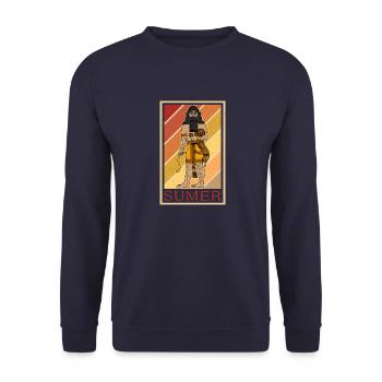 Geschichte Iran Osten Lehrer Sumer Antike - Unisex Pullover - Navy - Vorne - Alina (178cm) & Michal (187cm)