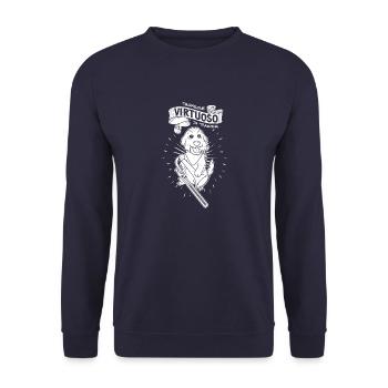 Posaunist Hund Trompete Musik Instrument - Unisex Pullover - Navy - Vorne - Alina (178cm) & Michal (187cm)
