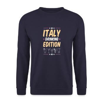 Italie Drinking Party - Sweat-shirt Unisexe - marine - Devant - Alina (178cm) & Michal (187cm)