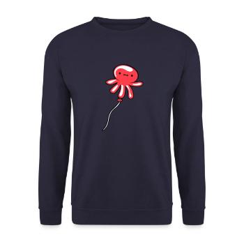 Pieuvre Ballon Volant Mignon Enfant Heureux Bande Dessinée - Sweat-shirt Unisexe - marine - Devant - Alina (178cm) & Michal (187cm)