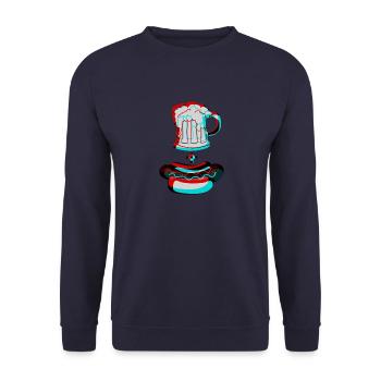 Bier und Bratwurst - Das passt! - Unisex Pullover - Navy - Vorne - Alina (178cm) & Michal (187cm)