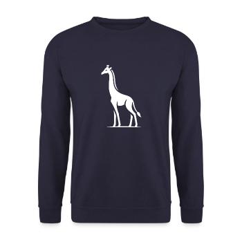 Silhouette minimaliste de girafe d’Afrique - Sweat-shirt Unisexe - marine - Devant - Alina (178cm) & Michal (187cm)