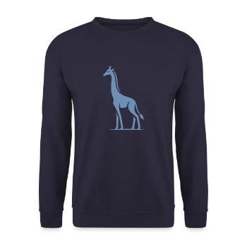 Silhouette minimaliste de girafe d’Afrique - Sweat-shirt Unisexe - marine - Devant - Alina (178cm) & Michal (187cm)