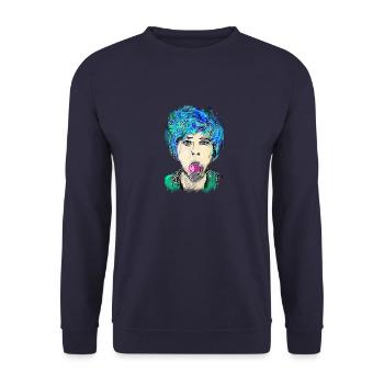 Punk, Punk is not, dead, Punks,rock,Punkrock,kelly - Unisex Sweatshirt - navy - Front - Alina (178cm) & Michal (187cm)