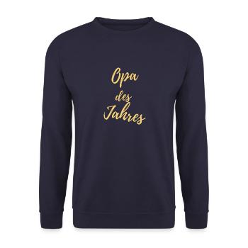 oma opa - Unisex Pullover - Navy - Vorne - Alina (178cm) & Michal (187cm)