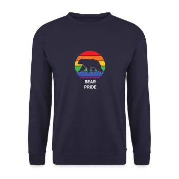 Bear Pride | LGBT Motiv | Pride Shop - Unisex Pullover - Navy - Vorne - Alina (178cm) & Michal (187cm)