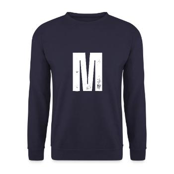 M - Unisex Pullover - Navy - Vorne - Alina (178cm) & Michal (187cm)