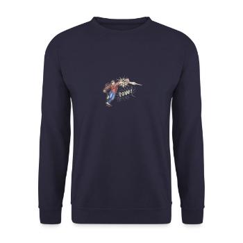 Powerdarter - Unisex Sweatshirt - navy - Front - Alina (178cm) & Michal (187cm)