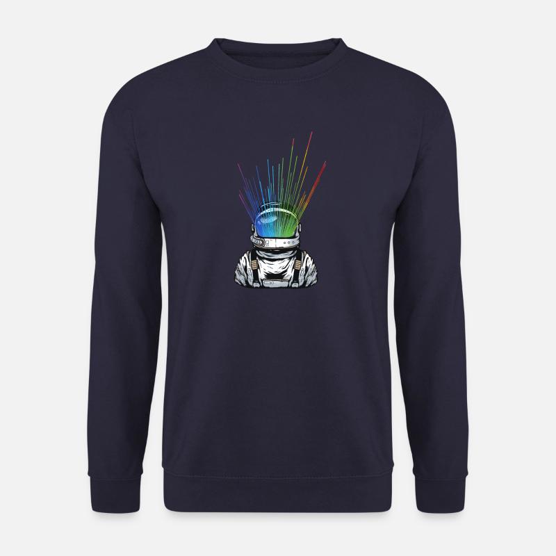 Space Light Astronaut - Regenbogen Strahlen - Unisex Pullover - Navy
