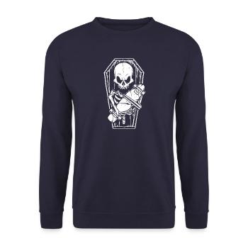 Skateboard Skull - Skate - Unisex Pullover - Navy - Vorne - Alina (178cm) & Michal (187cm)