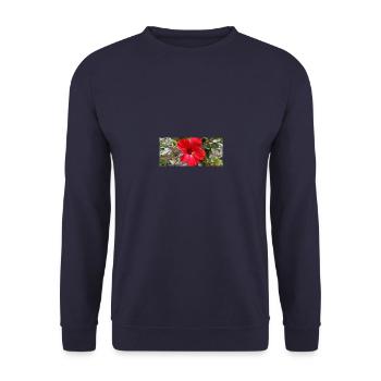 Kanarische Blume - Unisex Pullover - Navy - Vorne - Alina (178cm) & Michal (187cm)