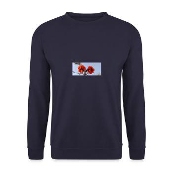 Kanarische Blumen - Unisex Pullover - Navy - Vorne - Alina (178cm) & Michal (187cm)