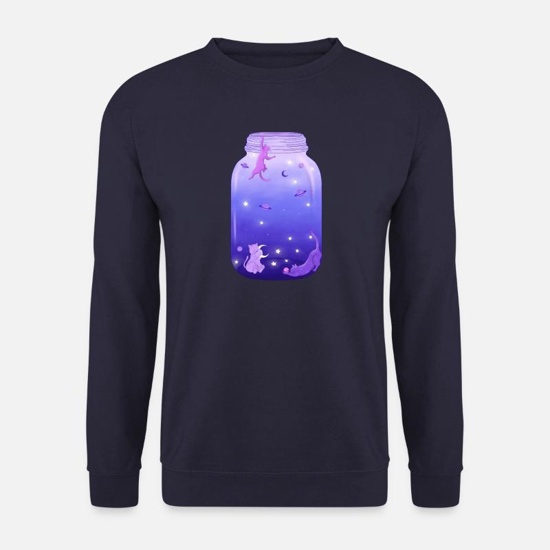 Katzen im Galaxieglas - Unisex Pullover - Navy