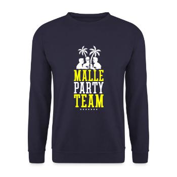 Malle Party Team Urlaub Mallorca - Unisex Pullover - Navy - Vorne - Alina (178cm) & Michal (187cm)