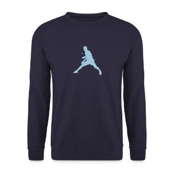 Tischtennisspieler (Vektor) - Unisex Sweatshirt - navy - Front - Alina (178cm) & Michal (187cm)