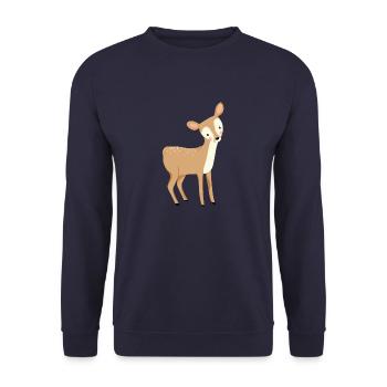 Baby Deer - Unisex Pullover - Navy - Vorne - Alina (178cm) & Michal (187cm)