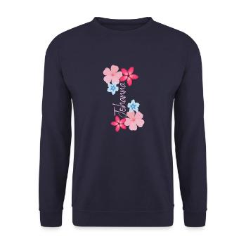 Johanna Blumen - Unisex Pullover - Navy - Vorne - Alina (178cm) & Michal (187cm)