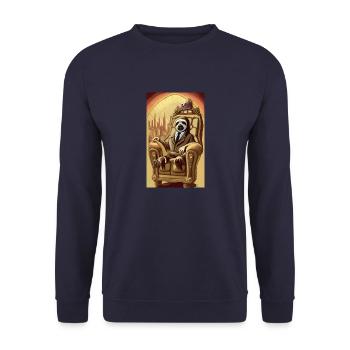 Cool Comic Portrait of a Sloth as godfather - Unisex Sweatshirt - navy - Front - Alina (178cm) & Michal (187cm)