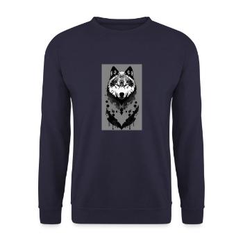 Wolf - Unisex Pullover - Navy - Vorne - Alina (178cm) & Michal (187cm)