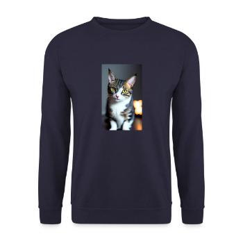 Que faire avec un tel chat domestique à poil court - Sweat-shirt Unisexe - marine - Devant - Alina (178cm) & Michal (187cm)