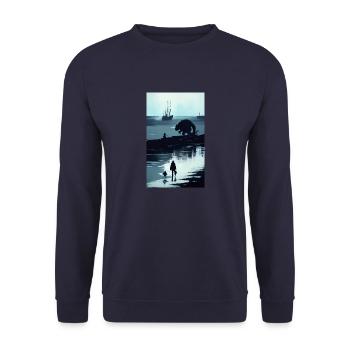 AsiStyle Sea Monster - Unisex Sweatshirt - navy - Front - Alina (178cm) & Michal (187cm)