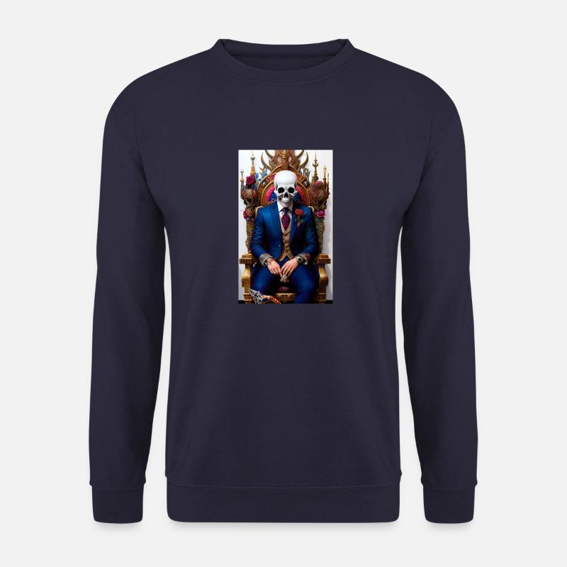ARTWORK Skull Thron - Unisex Pullover - Navy
