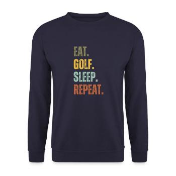 EAT GOLF SLEEP REPEAT - Unisex Sweatshirt - navy - Front - Alina (178cm) & Michal (187cm)