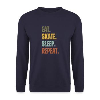 EAT SKATE SLEEP REPEAT - Unisex Sweatshirt - navy - Front - Alina (178cm) & Michal (187cm)