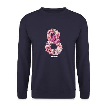Women's Power March 8 GirlPower Female Feminism - Unisex Sweatshirt - navy - Front - Alina (178cm) & Michal (187cm)