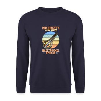 Jew's harp Maultrommel Asien Musik Qopuz - Unisex Pullover - Navy - Vorne - Alina (178cm) & Michal (187cm)