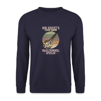 Jew's harp Maultrommel Asien Musik Qopuz - Unisex Pullover - Navy - Vorne - Alina (178cm) & Michal (187cm)
