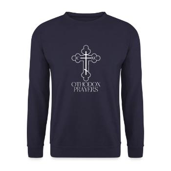 Serbien Serbe Orthodox Glaube Kreuz Symbol - Unisex Pullover - Navy - Vorne - Alina (178cm) & Michal (187cm)