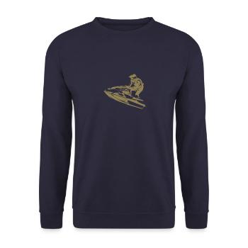 Jet ski rapide en silhouette - Sweat-shirt Unisexe - marine - Devant - Alina (178cm) & Michal (187cm)