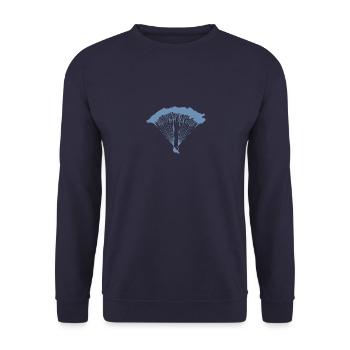 Parachutiste en silhouette nuageuse - Sweat-shirt Unisexe - marine - Devant - Alina (178cm) & Michal (187cm)