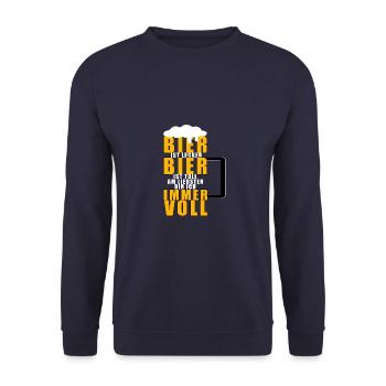 Bier ist lecker, Bier ist toll! - Unisex Pullover - Navy - Vorne - Alina (178cm) & Michal (187cm)