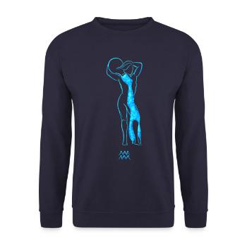 Verseau - Sweat-shirt Unisexe - marine - Devant - Alina (178cm) & Michal (187cm)