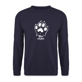 Paw Give me five Pfote Light - Unisex Sweatshirt - navy - Front - Alina (178cm) & Michal (187cm)