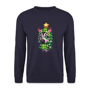 Arbre de Noël zèbre Costume Cartoon - Sweat-shirt Unisexe - marine - Devant - Alina (178cm) & Michal (187cm)