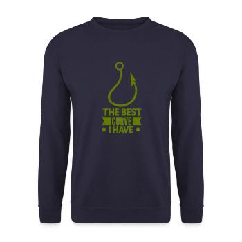 Angler Angelhaken Angelrute Sportfischer - Unisex Pullover - Navy - Vorne - Alina (178cm) & Michal (187cm)