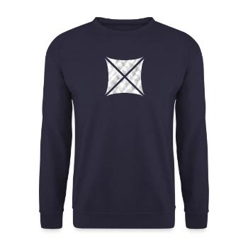 Abstract Polygon Design White - Unisex Sweatshirt - navy - Front - Alina (178cm) & Michal (187cm)